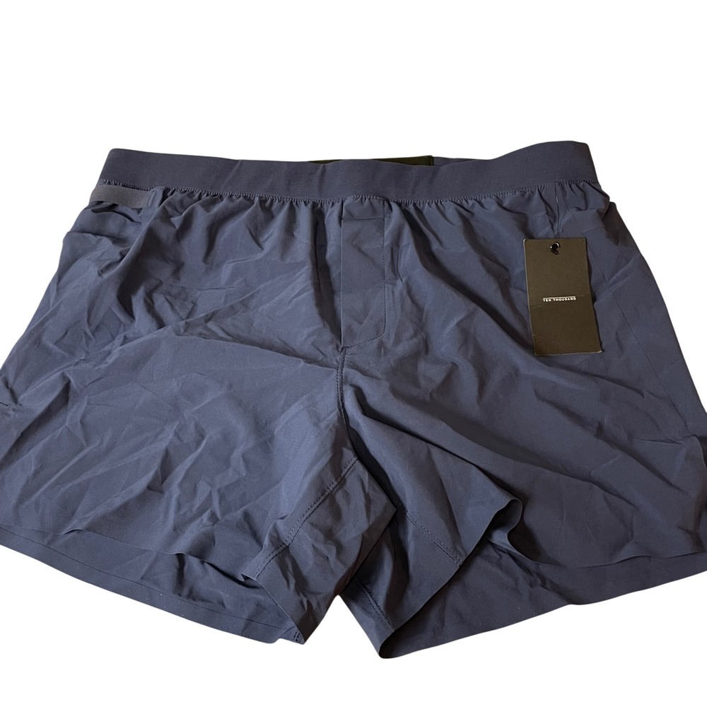 Ten Thousand Distance Shorts 5" Inseam Lined Sz LG Navy BLue